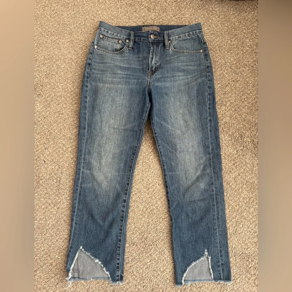 Point Sur Ripped Distressed Cropped High Rise Retro Boy Jeans Size 27 Petite